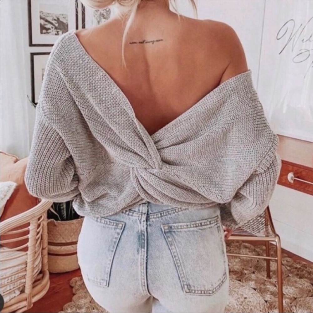 Vici Twisted Back Knot Sweater - Picture 2 of 7